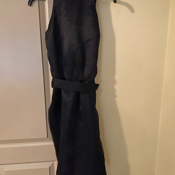 Miguelina Black Silk Ruffle Sleeveless Dress Size S - Picture 3 of 6